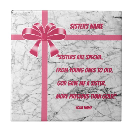 SISTERS QUOTE TRIVET TEGELTJE (Voorkant)