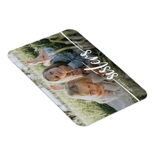 Sisters Script Moderne Photo Magnet Magneet (Rechterzijde)