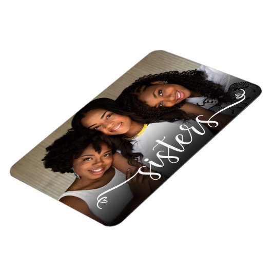Sisters Script Photo Magnet Magneet (Linkerzijde)