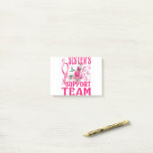 Sister's Support Team Hummingbird Breast Cancer Post-it® Notes (Op bureau)