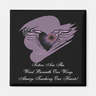 Sisters Winged Heart Magnet Magneet