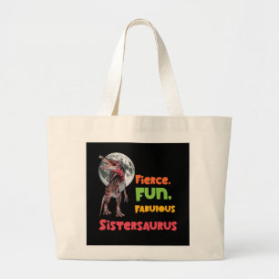 Sistersaurus Overeenkomende Zusters Dino Troep Ont Grote Tote Bag