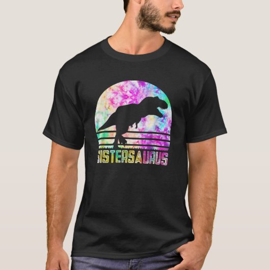 Sistersaurus Sister Saurus Dinosaur Sunset T-shirt (Voorkant)