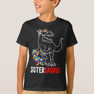 Sistersaurus T Rex Dinosaur Autisme Bewustzijn Sis T-shirt