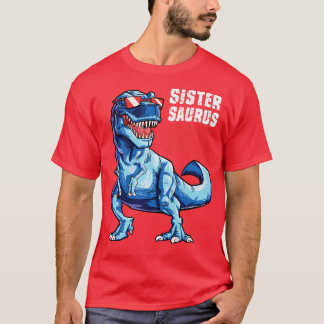 Sistersaurus T rex Zuster Saurus Dinosaurus Meisje T-shirt