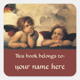 Sistijnse Madonna-Engelen door Raphael, Renaissanc Vierkante Sticker