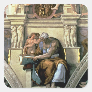 Sistine Chapel Ceiling: Cumaean Sibyl, 1510 Vierkante Sticker