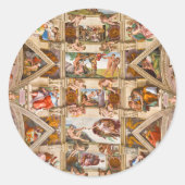 Sistine Chapel Ceiling door Michelangelo Buonarrot Ronde Sticker (Voorkant)