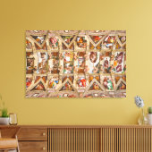 Sistine Chapel Ceiling door Michelangelo Canvas Afdruk (Insitu (Woonkamer))