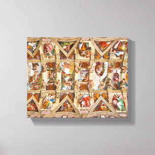 Sistine Chapel Ceiling door Michelangelo Canvas Afdruk