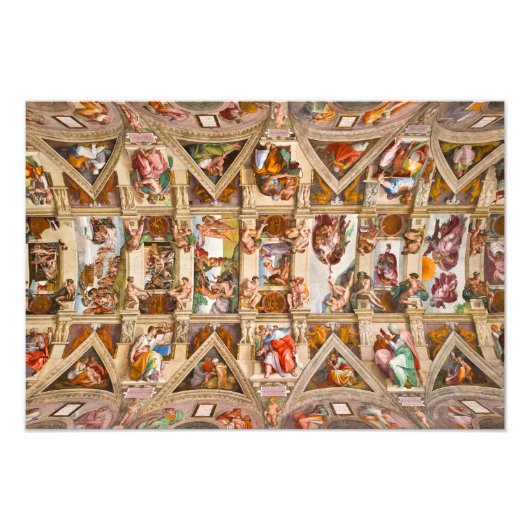 Sistine Chapel Ceiling door Michelangelo Foto Afdruk (Voorkant)