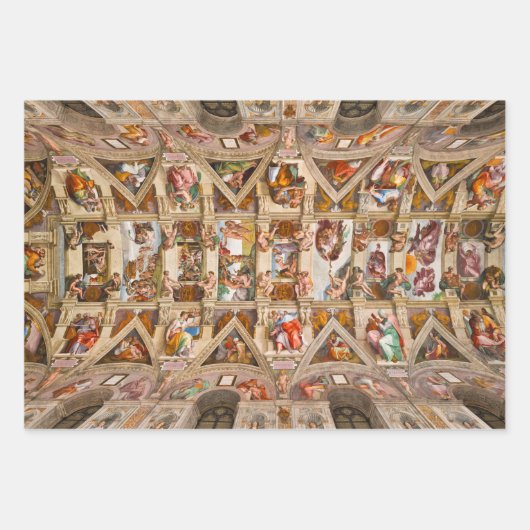Sistine Chapel Ceiling door Michelangelo Inpakpapier Vel (Voorkant)