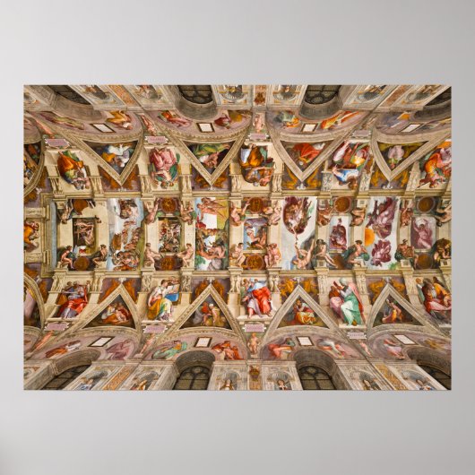 Sistine Chapel Ceiling door Michelangelo Poster (Voorkant)