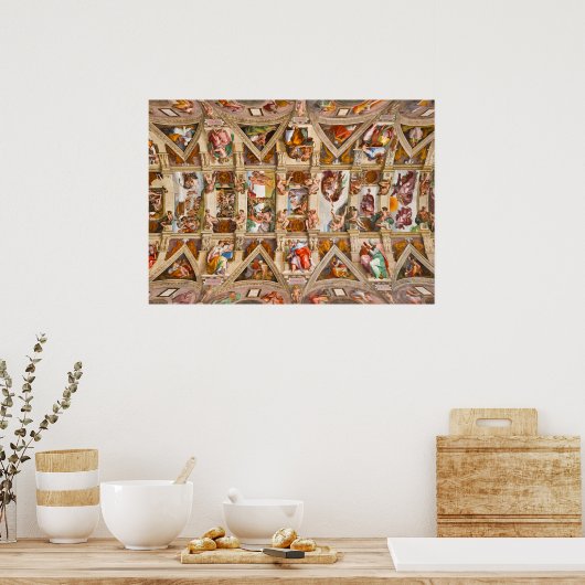 Sistine Chapel Ceiling door Michelangelo Poster (Keuken)