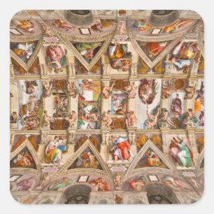 Sistine Chapel Ceiling door Michelangelo Vierkante Sticker