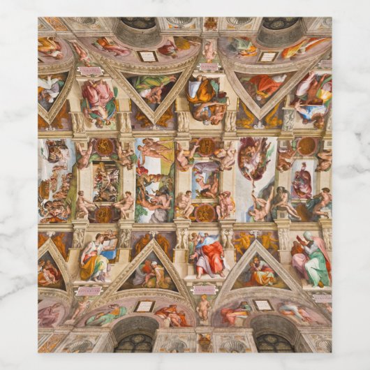 Sistine Chapel Ceiling door Michelangelo Wijn Etiket (Enkel label)