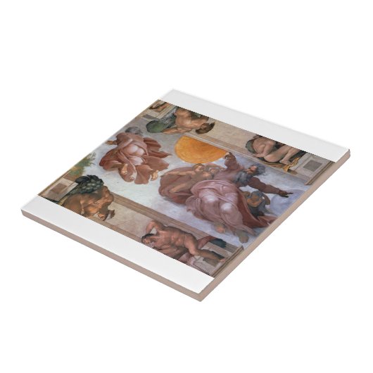 Sistine Chapel Ceiling Sun & Moon Michelangelo Tegeltje (Zijkant)