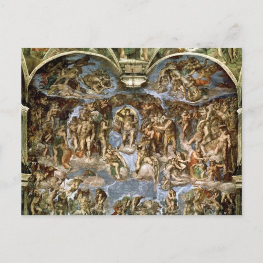 Sistine Chapel: Het laatste arrest, 1538-41 Briefkaart (Voorkant)