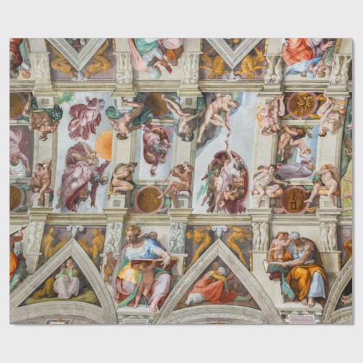 Sistine Chapel Michelangelo - Vaticaan, Rome, Ital Cadeaupapier (Vlak)