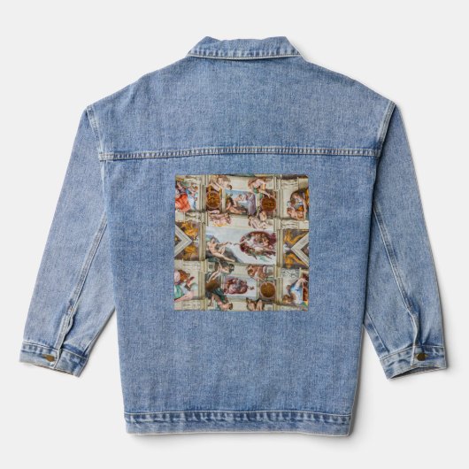 Sistine Chapel Michelangelo - Vaticaan, Rome, Ital Denim Jacket (Achterkant)
