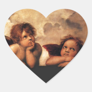 Sistine Madonna 2 Angels door Raphael Hart Sticker