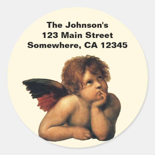 Sistine Madonna, Angels detail van Raphael Sanzio Ronde Sticker (Voorkant)