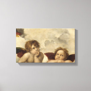 Sistine Madonna Angels door Raphael Canvas Afdruk