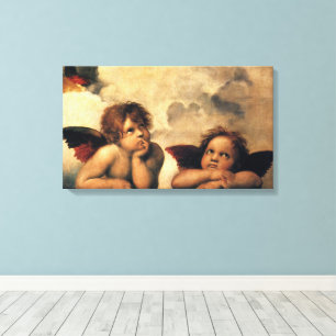 Sistine Madonna Angels door Raphael Sanzio Canvas Afdruk