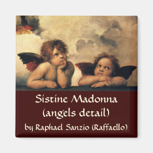 Sistine Madonna Angels door Raphael Sanzio Magneet