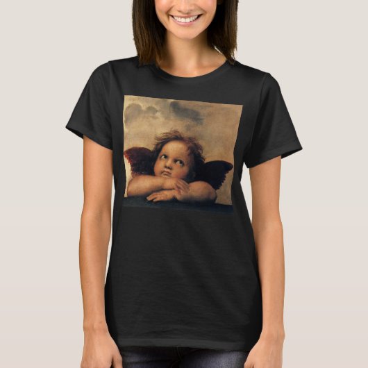 Sistine Madonna Angels door Raphael Sanzio T-shirt (Voorkant)