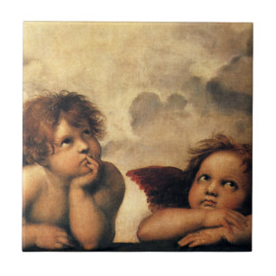Sistine Madonna Angels door Raphael Sanzio Tegeltje