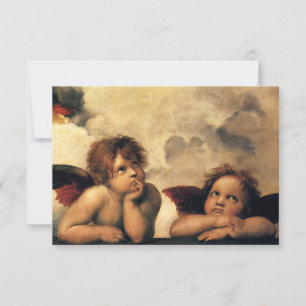 Sistine Madonna Angels door Raphael Wedding RSVP Kaartje