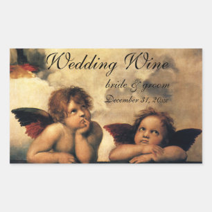 Sistine Madonna-Engelen door Rafaël Huwelijk Rechthoekige Sticker