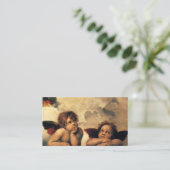 Sistine Madonna-Engelen door Raphael Huwelijk Informatiekaartje (Staand voorkant)