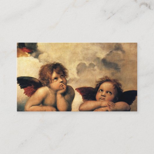 Sistine Madonna-Engelen door Raphael Huwelijk Informatiekaartje (Voorkant)