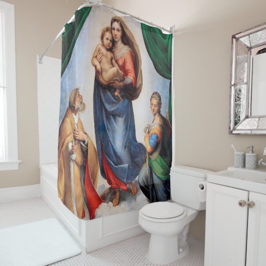 Sistine Madonna, Raphael Douchegordijn (In situ)