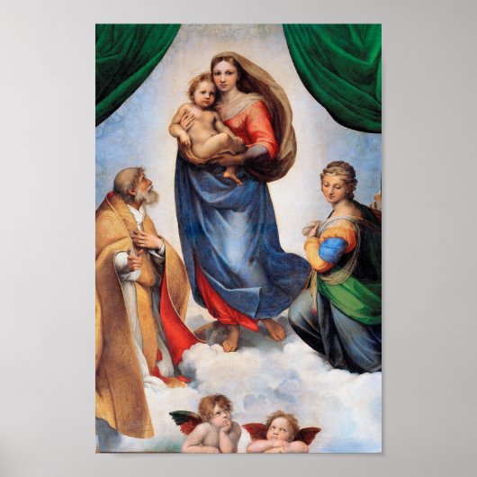 Sistine Madonna, Raphael Poster (Voorkant)