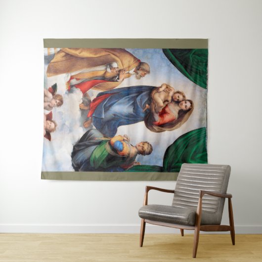 Sistine Madonna, Raphael Wandkleed (In Situ (horizontaal))