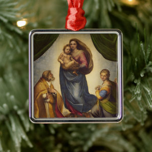 Sistine Madonna van Rapahel Metalen Ornament