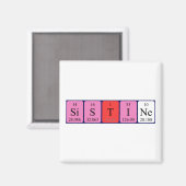 Sistine periodiek table name magnet magneet (Voorkant / Achterkant)