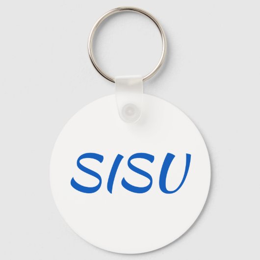 SISU-Sleutelhanger (Ronde; Wit; Finse Sleutelhange Sleutelhanger (Voorkant)