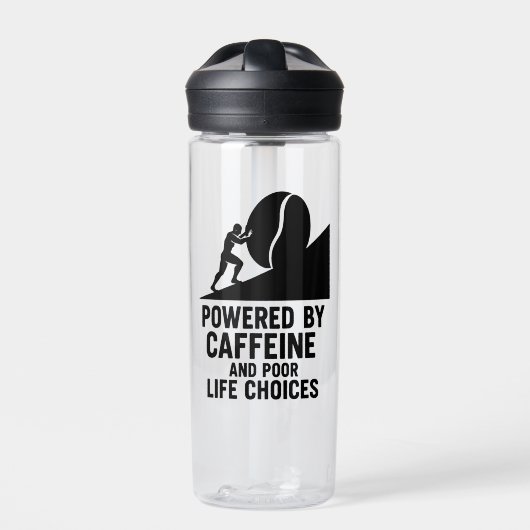 Sisyphus Coffee Grind Grappig Sarcastisch Quote Mo Waterfles (Voorkant)