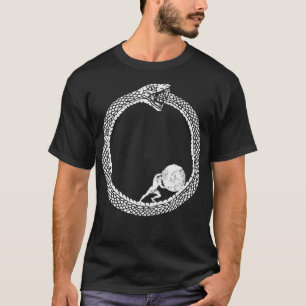 Sisyphus in een Ouroboros slang Unisex Philosophy  T-shirt