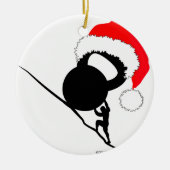 Sisyphus Kettlebell Vrolijk kerstfeest Keramisch Ornament (Voorkant)