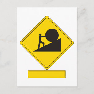 Sisyphus Road Sign Briefkaart