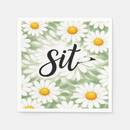 Sit Calligraphy Text On Daisy Abstract Servet