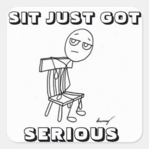 SIT GEEFT SLECHTS ERNSTIGE TUSSEN - set van 20 Vierkante Sticker