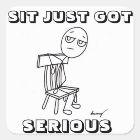 SIT GEEFT SLECHTS ERNSTIGE TUSSEN - set van 20 Vierkante Sticker (Voorkant)