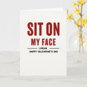 Sit On My Face Funny Valentines Card Kaart (Gele Bloem)