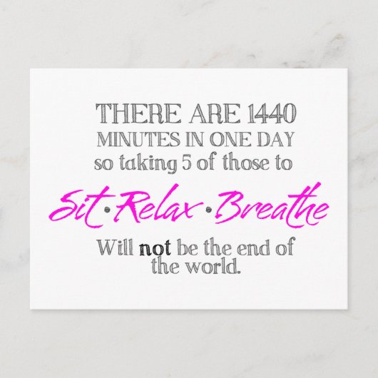 Sit-Relax-Breathe Briefkaart (Voorkant)